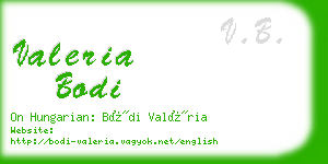 valeria bodi business card